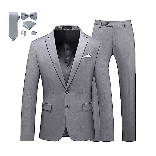 MOGU Men's Slim Fit Prom Tuxedo 2-Piece Suit (Jacket + Pants)