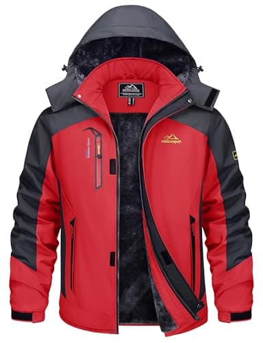 TACVASEN Men's Winter Water-Resistant Fleece Snow Ski Military Tactical Parka Jacket Raincoat