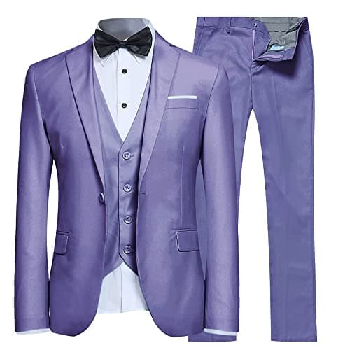 YFFUSHI Men's Slim Fit 3 Piece Business Wedding Prom Suit