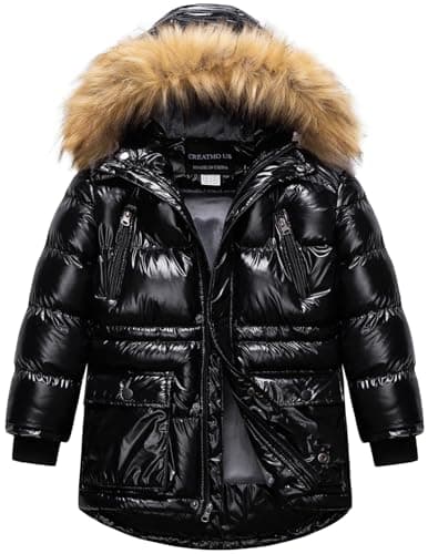 Creatmo US Boy's Winter Water Resistant Hooded Puffer Jacket