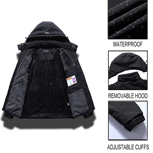 Pooluly Men's Waterproof Winter Jacket