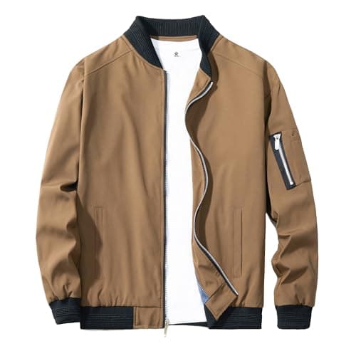 URBANFIND Men's Lightweight Slim Fit Casual Bomber Jacket
