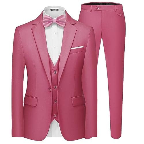MAGE MALE Men's 3-Piece Slim Fit Suit Set: Elegant Blazer, Vest, and Pants