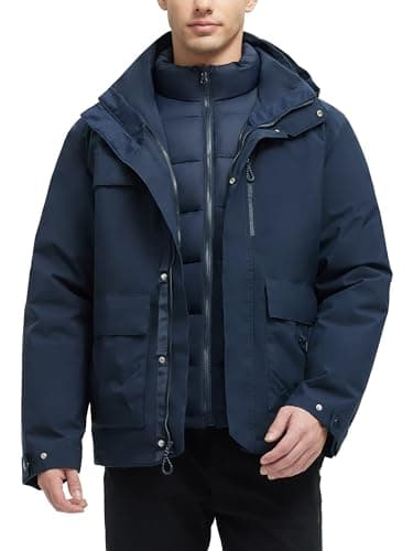 Men's Waterproof 3-in-1 Winter Ski Coat Puffer Liner Snow Windbreaker