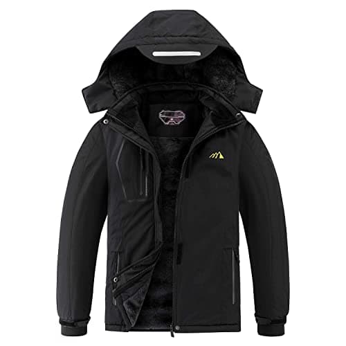 COOKFIP Kids' Waterproof Fleece Winter Snow Coat Windproof Hooded