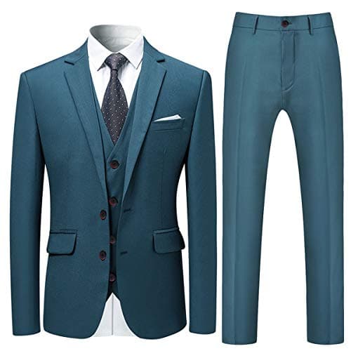 Cloudstyle Mens Classic Fit 3-Piece Wedding Dress Suit Jacket, Vest & Pants