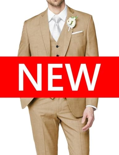 HUUTOE Men's Slim Fit Wedding Groomsmen Tuxedo Set Blazer Jacket Pants