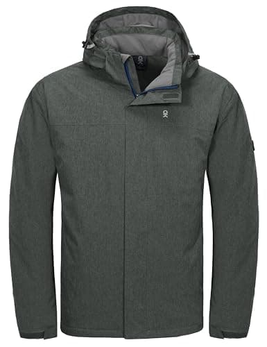 Little Donkey Andy Men's Waterproof Ski Snowboarding Windproof Jacket Warm with Detachable Hood