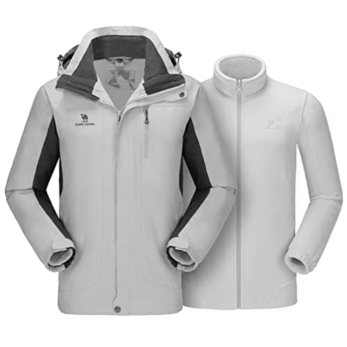 CAMEL CROWN Men's 3 in 1 Waterproof Winter Snow Jacket Windproof Hooded