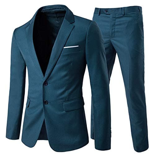 Cloudstyle Men's Slim Fit 2 Piece 2 Button Dress Suit Blazer & Pants Set
