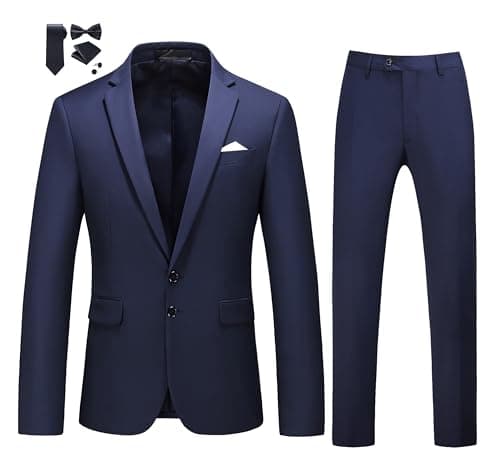 MOGU Men's Slim Fit Prom Tuxedo 2-Piece Suit (Jacket + Pants)