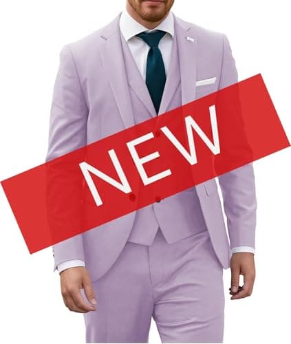 Wangyue Mens Slim Fit 3-Piece Prom Wedding Suit with Blazer Vest Pant
