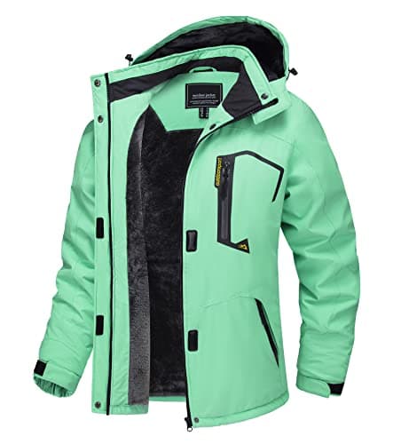 TACVASEN Women's Winter Waterproof Ski Jacket with Hood and Fleece Liner