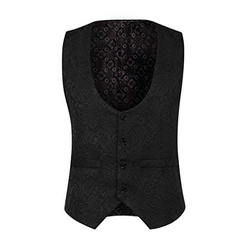 YFFUSHI Men's Slim Fit Jacquard Tuxedo 3-Piece Suit