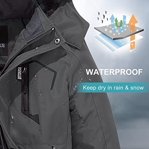 FARVALUE Boys' Waterproof Winter Ski Jacket Windbreaker Coat
