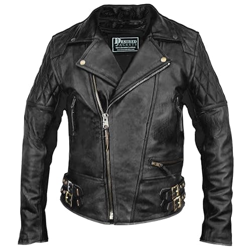 Classic Lambskin Men’s Leather Biker Jacket - Cafe Racer Style