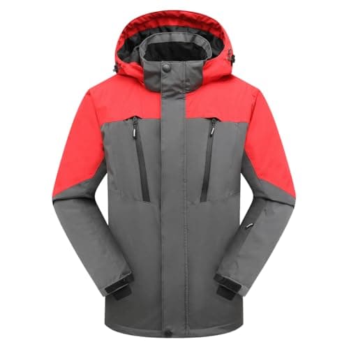 PHIBEE Men's Waterproof Winter Ski Coat Windproof Hooded Jacket