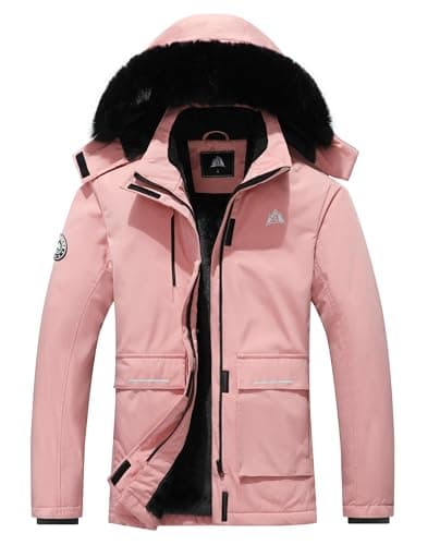 MOERDENG Women's Waterproof Winter Snow Coat Hooded Ski Jacket