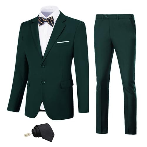 Slim Fit Suit Set for Men: Solid Color Jacket, Pants, and Tie