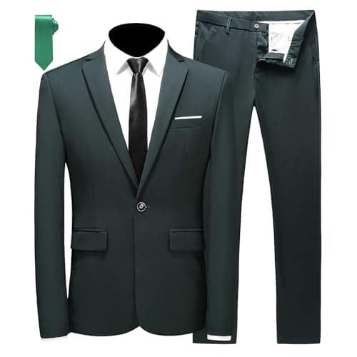 Mogu Men's Slim Fit 2-Piece Tuxedo Suit for Weddings and Formal Events