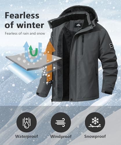 Maoyssen Men's Warm Winter Mountain Ski Jacket Waterproof Snowboarding