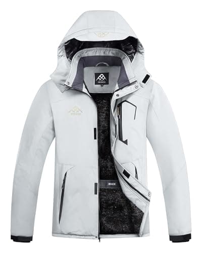 INVACHI Men's Warm Winter Waterproof Ski Jacket Windproof Hooded Raincoat