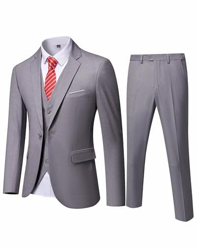 YND Men's Slim Fit 3 Piece Suit with Tie