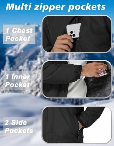 Men's CNBQDD Winter Waterproof Ski Snow Coat