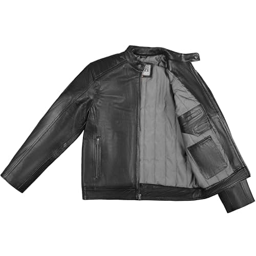Vipzi Premium Soft Lambskin Motorcycle Jacket - Vintage Cafe Racer Style
