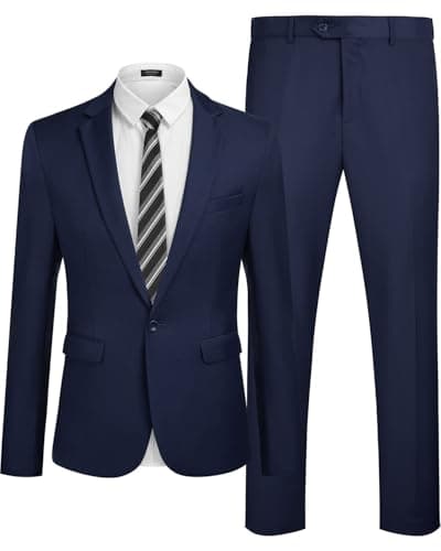 COOFANDY Men's 2-Piece Slim Fit Tuxedo Suit with Blazer Jacket