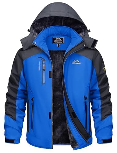 TACVASEN Men's Winter Water-Resistant Fleece Snow Ski Military Tactical Parka Jacket Raincoat