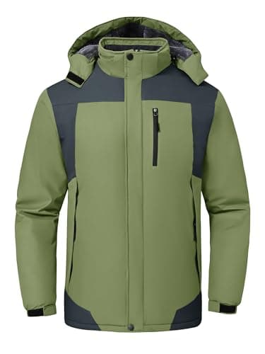 GAXIDES Men's Waterproof Windproof Ski Jacket with Hood