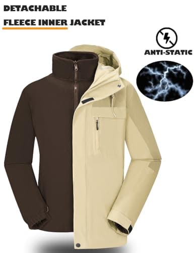 CAMELSPORTS Men's 3 in 1 Waterproof Winter Ski Jacket