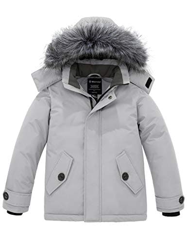 Wantdo Boys' Winter Waterproof Puffer Jacket with Hood & Fleecy Lining