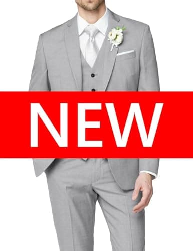 HUUTOE Men's Slim Fit Wedding Groomsmen Tuxedo Set Blazer Jacket Pants