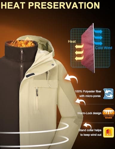 CAMELSPORTS Men's 3 in 1 Waterproof Winter Ski Jacket