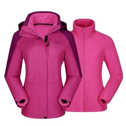 CAMEL CROWN Women's Waterproof Winter Ski Jacket Warm Fleece Hooded