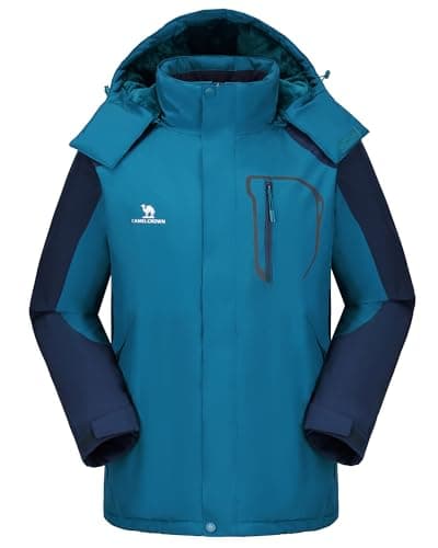 CAMELSPORTS Mens Winter Waterproof Snow Ski Jacket with Faux Fur Hood