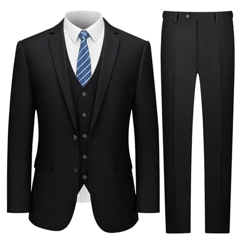 LUPURTY Men's Slim Fit 3 Piece Tuxedo Set for Business & Wedding