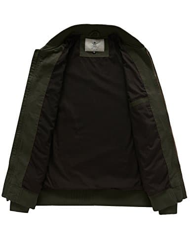 WenVen Men's Lightweight Cotton Flight Bomber Jacket