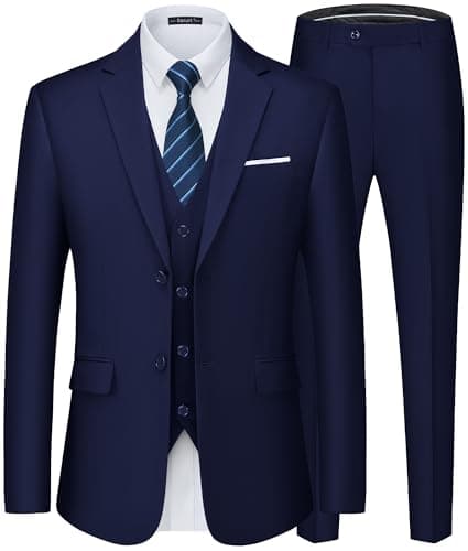 Saruit Men'sSlim Fit Tuxedo Suit 3PC 2-Button Prom Wedding Party
