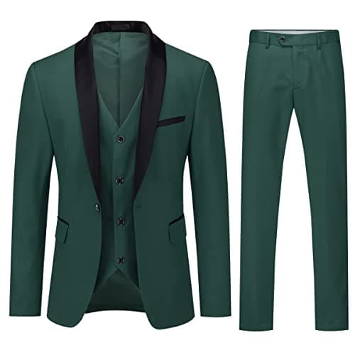Boyland Men's Shawl Collar 1 Button Formal Suit for Wedding & Business