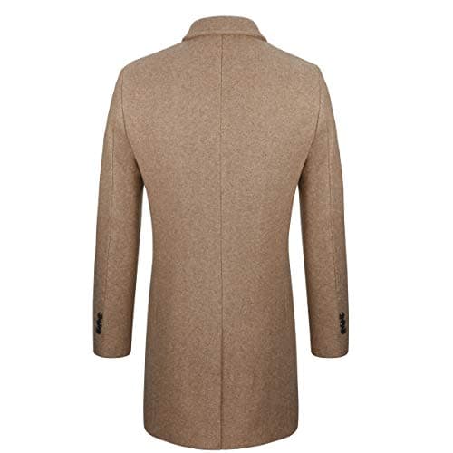 WULFUL Men's Slim Fit Wool Trench Coat Winter Coat
