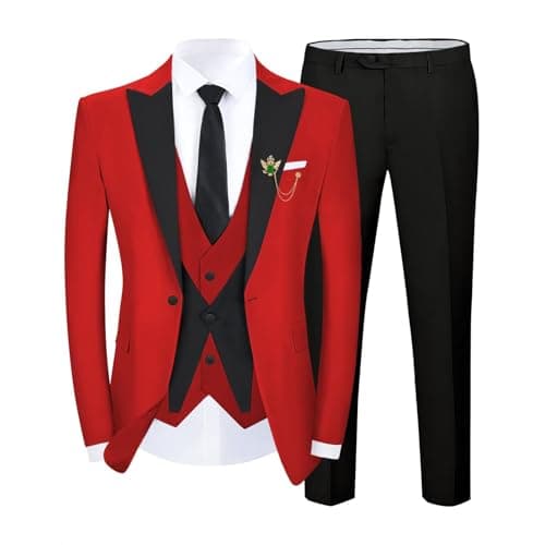 SPTALLFITJSV Slim Fit 3-Piece Men's Wedding Suit Set