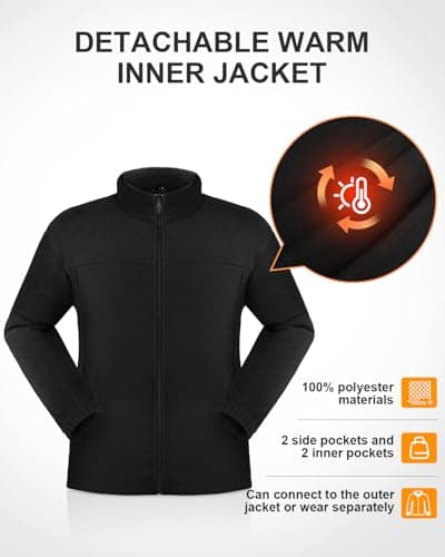 BEFAMALI Men's Waterproof 3-in-1 Ski Jacket with Hood
