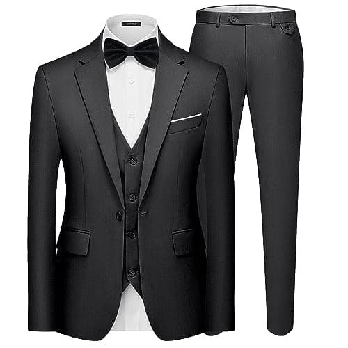 MAGE MALE Men's 3-Piece Slim Fit Suit Set: Elegant Blazer, Vest, and Pants