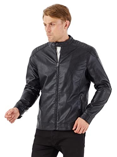 WULFUL Men's Vintage Leather Motorcycle Jacket and Coat
