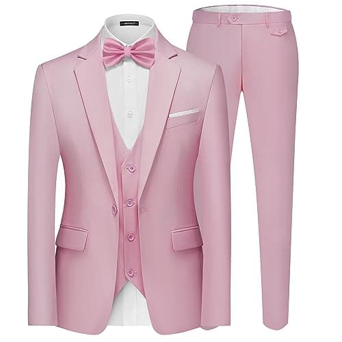 MAGE MALE Men's 3-Piece Slim Fit Suit Set: Elegant Blazer, Vest, and Pants