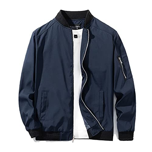 URBANFIND Men's Lightweight Slim Fit Casual Bomber Jacket