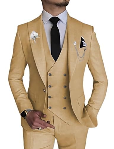 Slim Fit Double Breasted Men's Suit for Wedding and Events